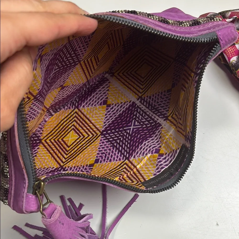 Maasai Collections‎ Purple Tassel Clutch